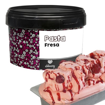 "EBBANY Cubo 1kg - Pasta Veteado de Fresa Silvestre, Frescura y Sabor Inigualable"