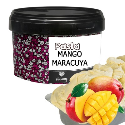 "Pasta Veteada Ebbany Cubo 1kg - Sabor Exótico de Mango y Maracuyá"