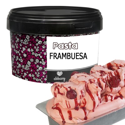 "EBBANY Cubo 1kg: Pasta Veteado Frambuesa Plus para Repostería Exquisita"