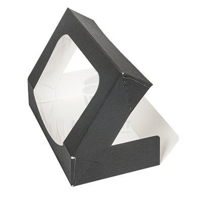 "Caja Snack Elegante con Ventana Negra 19,7x12x4,5 cm"