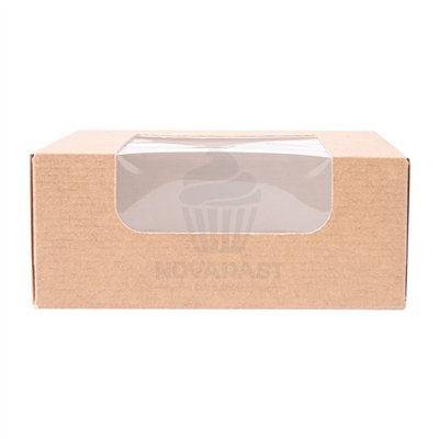 "Caja Snack con Ventana Kraft - Ideal para Pastelería 10x10x4cm"