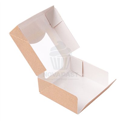 "Caja Snack con Ventana Kraft - Ideal para Pastelería 10x10x4cm"