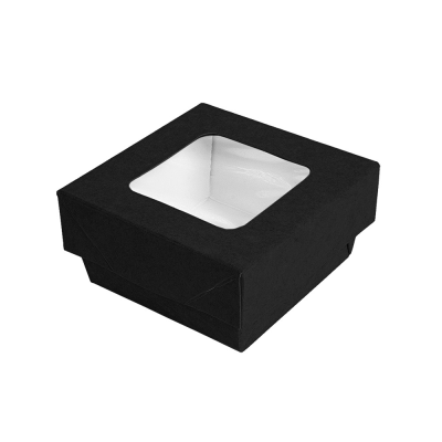 GDP BOX + SEPARATE LID WITH BLACK WINDOW 7X7X4 CM