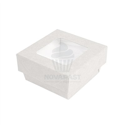 Boîte blanche avec fenêtre 7x7x4 cm - Élégance et praticité