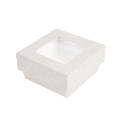 GDP BOX + SEPARATE LID WITH WHITE WINDOW 7X7X4 CM