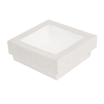 GDP BOX + SEPARATE LID WITH WHITE WINDOW 10X10X4 CM