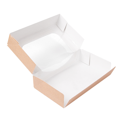 "Caja Snack con Ventana Kraft GDP - Ideal para Pastelería 19,7x12x4,5 cm"