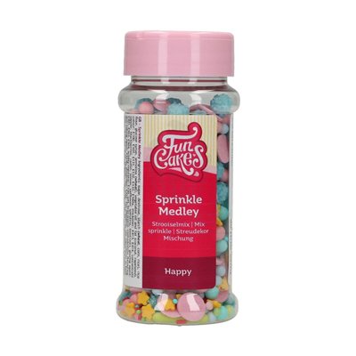 FUNCAKES DECORACION AZUCAR MEDLEY HAPPY 65 GR: Dale vida a tus postres