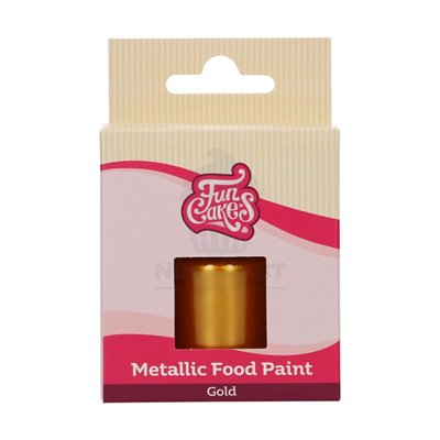 FUNCAKES Pintura Metálica Alimentaria Oro 30 ml - Brillo Perfecto