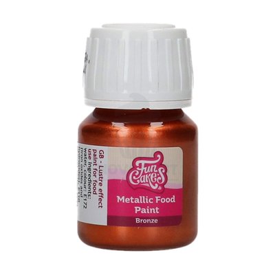 Peinture Alimentaire Métallique Bronze 30ml - FunCakes