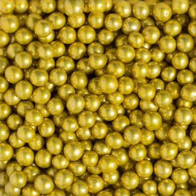 DECORA BAG 1 KG GOLD SUGAR PEARLS 5 MM