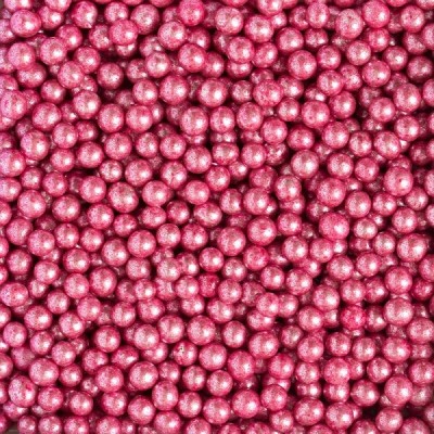 "Perlas de Azúcar Rosa Metalizadas 5mm - Decora Bolsa 1kg para Repostería"
