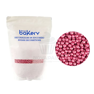 Pink Metallic Sugar Pearls 5mm - Decora Your Desserts