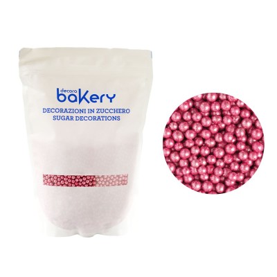"Perlas de Azúcar Rosa Metalizadas 5mm - Decora Bolsa 1kg para Repostería"