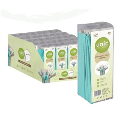 Cañitas de Papel Flexível - Caixa com 100 Sorvetes