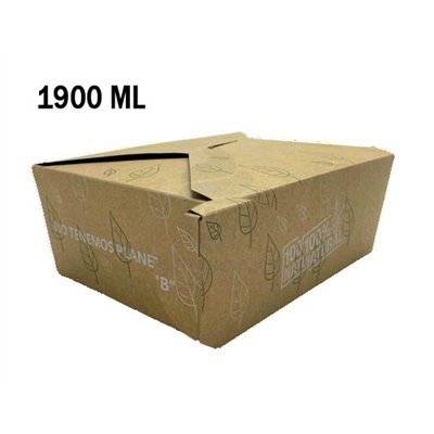 Conjunto de 50 Embalagens de Cartão 1900ml para Take Away