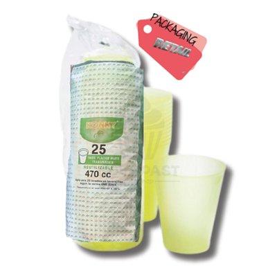 Set de 25 verres à mojito 470 ml jaune élégant