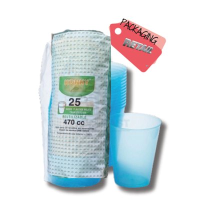 Set of 25 Blue Mojito Glasses 470 ml - Elegance and Style