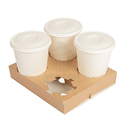 GDP SET DE 50 SOPORTES PARA 4 VASOS KRAFT 19X17 CM