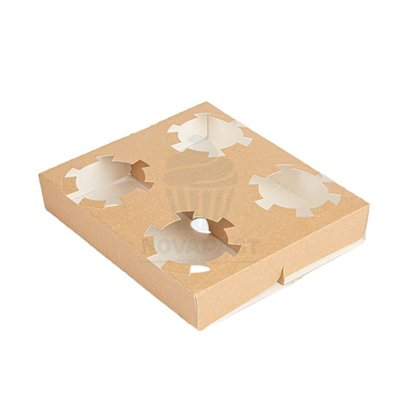 GDP SET DE 50 SOPORTES PARA 4 VASOS KRAFT 19X17 CM