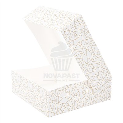 GDP BOÎTE À GÂTEAUX RAYÉE AVEC FENÊTRE 23X23X7,5 CM