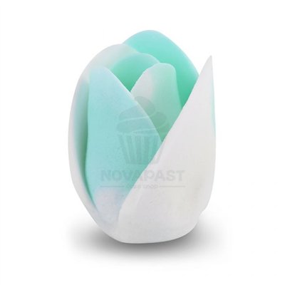 TULIPES EN SUCRE BLANCS/BLEUS 3,5CM (24 UNITÉS)