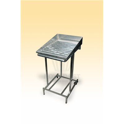 TABLE GALVA. SUPPORT NETTOYAGE PLATEAUX 1 RANGÉE