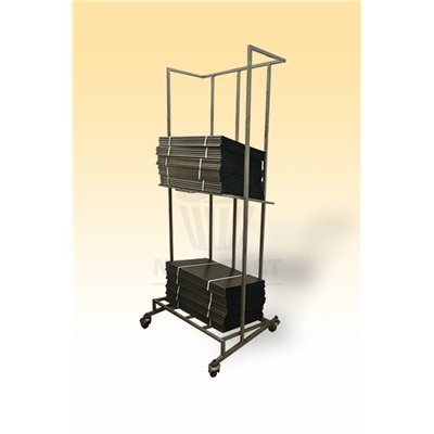 ORDINATEUR EN INOX POUR EMPILER DES PLATEAUX. DEUX ÉTAGES