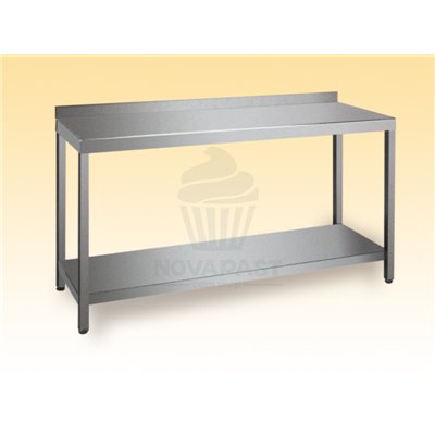 MESA INOX CON PETO Y ESTANTE INFERIOR. VARIAS MEDIDAS