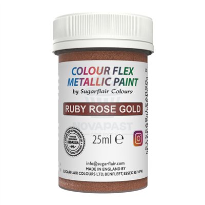 SUGARFLAIR 25G JAR METALLIC PAINT RUBY PINK: UNIQUE SHINE