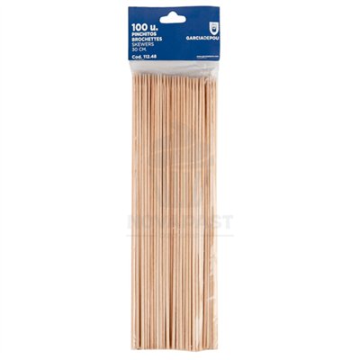 GDP BROCHETA PALILLO 30 CMS MADERA NAT. (100 UNDS)