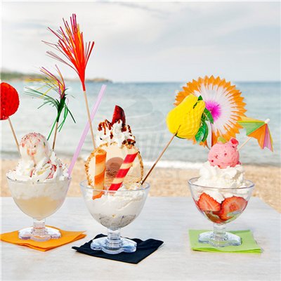GDP SET DE 100 ADORNOS DE HELADO PALMERAS 15 CM
