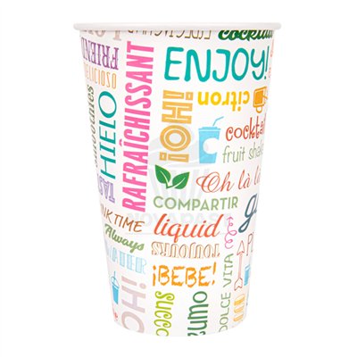 CONJUNTO DE 50 COPOS DE PAPELÃO 480 ML PAROLE Ø9CM