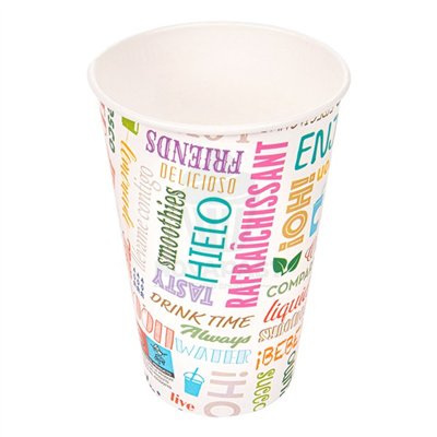 GDP SET DE 50 VASOS CARTON 480 ML PAROLE Ø9CM