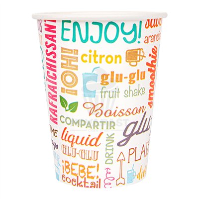 GDP SET DE 50 VASOS CARTON 2700 ML PAROLE Ø7,8CM