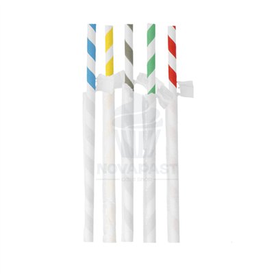 GDP BOÎTE DE 100 PAILLES EN PAPIER 23CM ASSORTIES EMBALLÉES