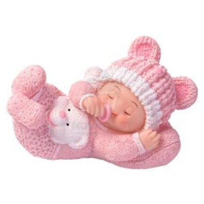 Figura Resina Niña Durmiendo Bautizo - Dulce Elegancia