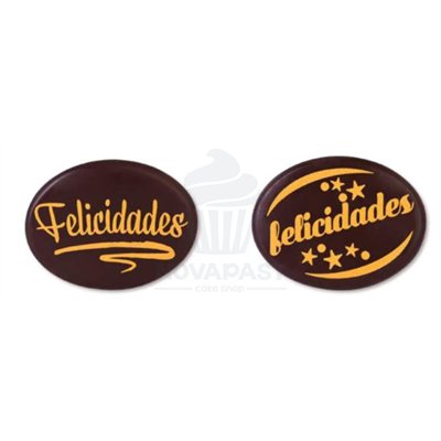Plaquetas de Chocolate "Felicidades" MODECOR - Set de 48 piezas