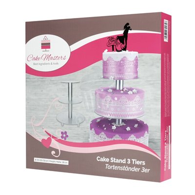 CAKE MASTERS EXPOSITOR 3 PISOS ALUMINIO 20/26/32CM