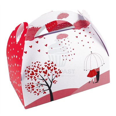 BOÎTES POUR GÂTEAU "AMORE" AVEC POIGNÉES 17X10X6 CM (UD)
