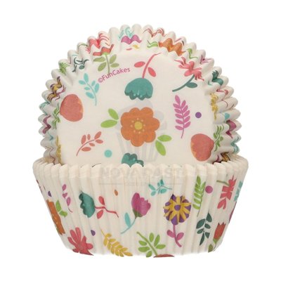 FUNCAKES ENSEMBLE DE 48 CAPSULES DE PAPIER CUPCAKES FLORAL