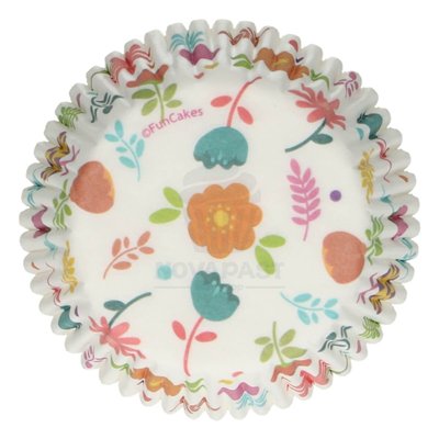 FUNCAKES SET DE 48 CAPSULAS PAPEL CUPCAKES FLORAL