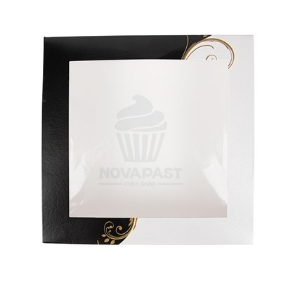 CAJA PASTELERIA CON VENTANA "JULY" 23X23X7,5H CM