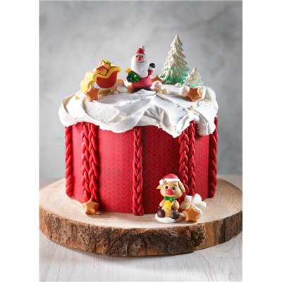 MODECOR ENSEMBLE DE 24 PERSONNAGES DE NOËL EN GOMME 4MOD