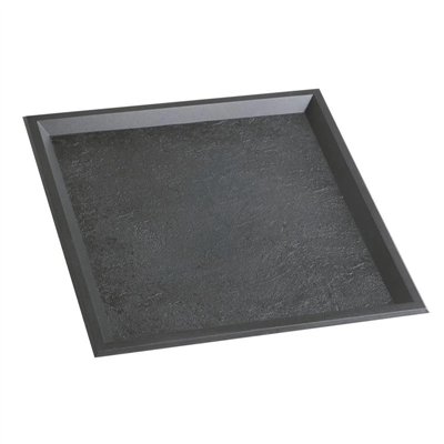 Bandeja PVC Pizarra Cinza 24x24 cm para Vitrine