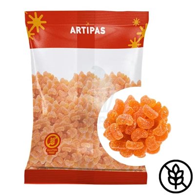 Orange-flavored gummy wedges - 1 kg bag