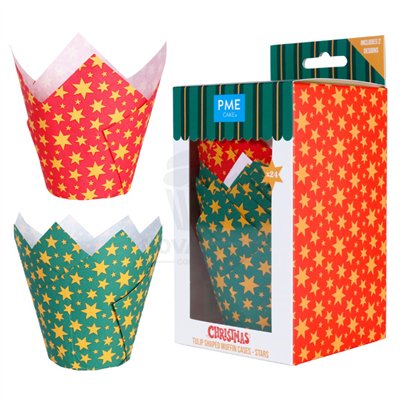 Decore seus muffins com Tulipas Natalinas PME!