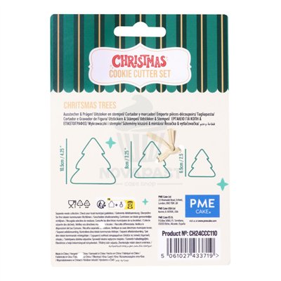 Cortadores de Natal PME: Conjunto de 3 Árvores de Metal