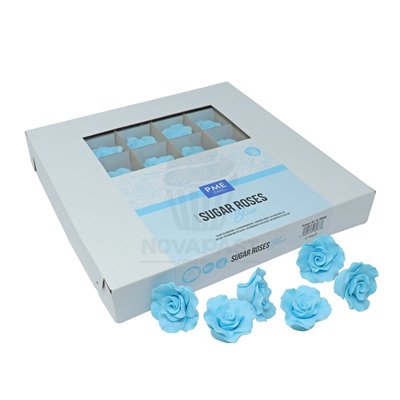 Rosas de Açúcar Azuis PME 4cm - Set com 36 Unidades
