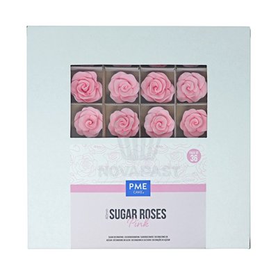 Roses en sucre comestible 4 cm - Set de 36 PME